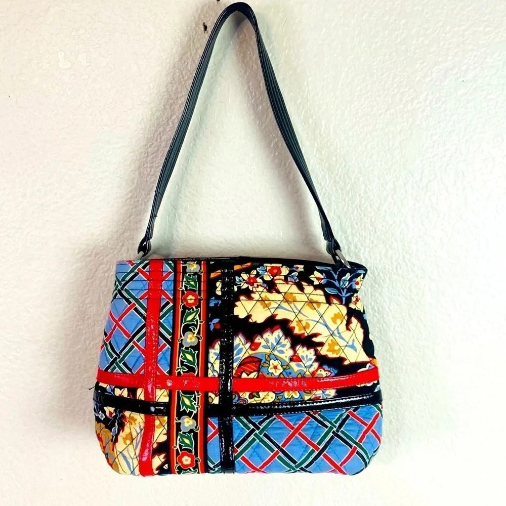 Vera Bradley Sweet Versailles Quilted Pantent Leather Shoulder Bag